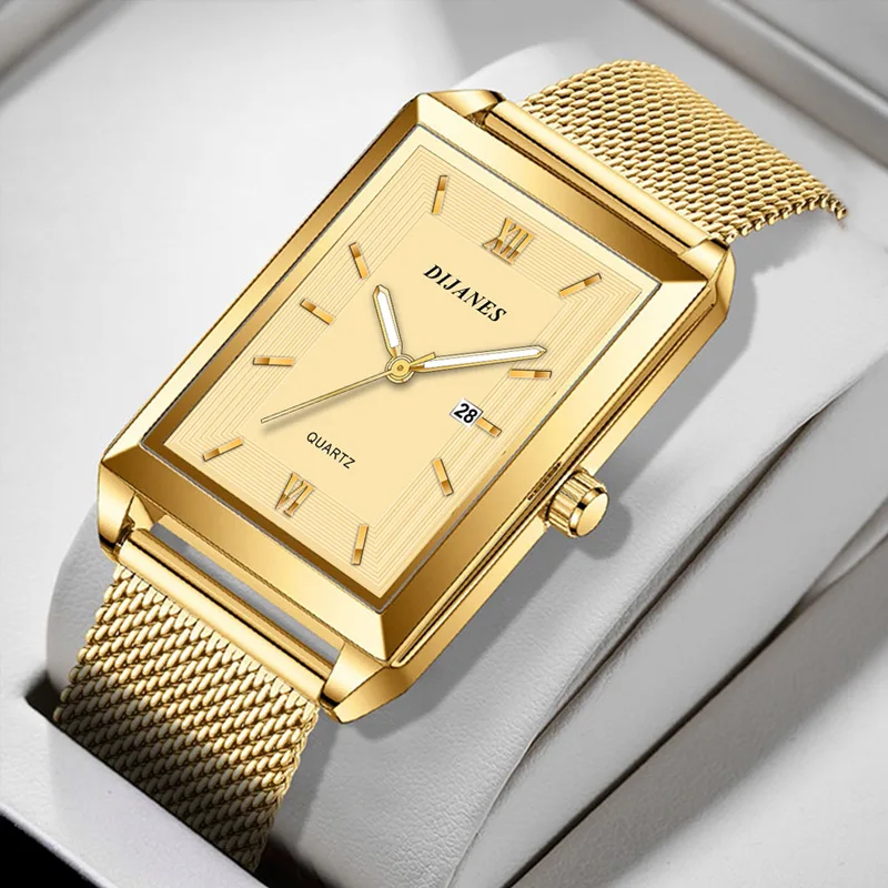 Stainless Mesh Band - Orologio da uomo in pelle con