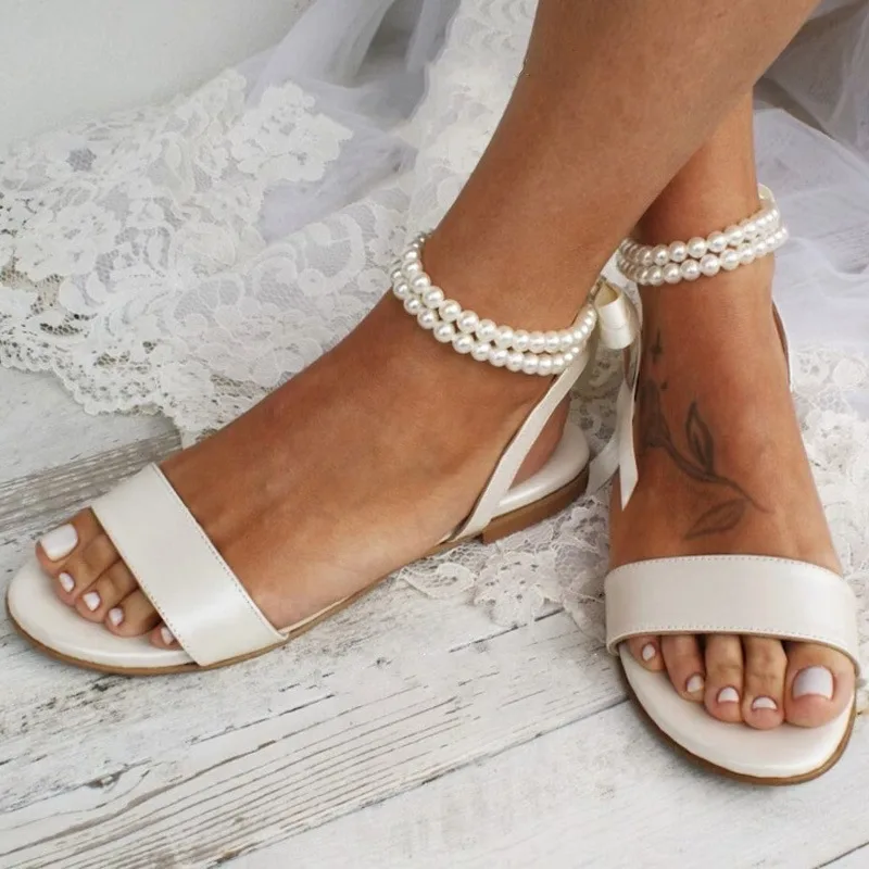 Leather Classic Strap - Sandali piatti da donna europei e