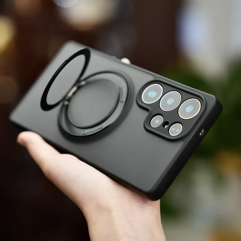 Magnetic Charging Stand - Custodia di Lusso Opaca con Anello