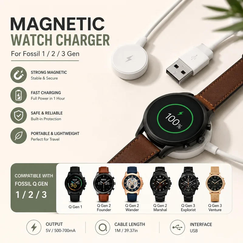 Fossil Smartwatch Accessories - Adattatore USB per caricabatterie per orologio,