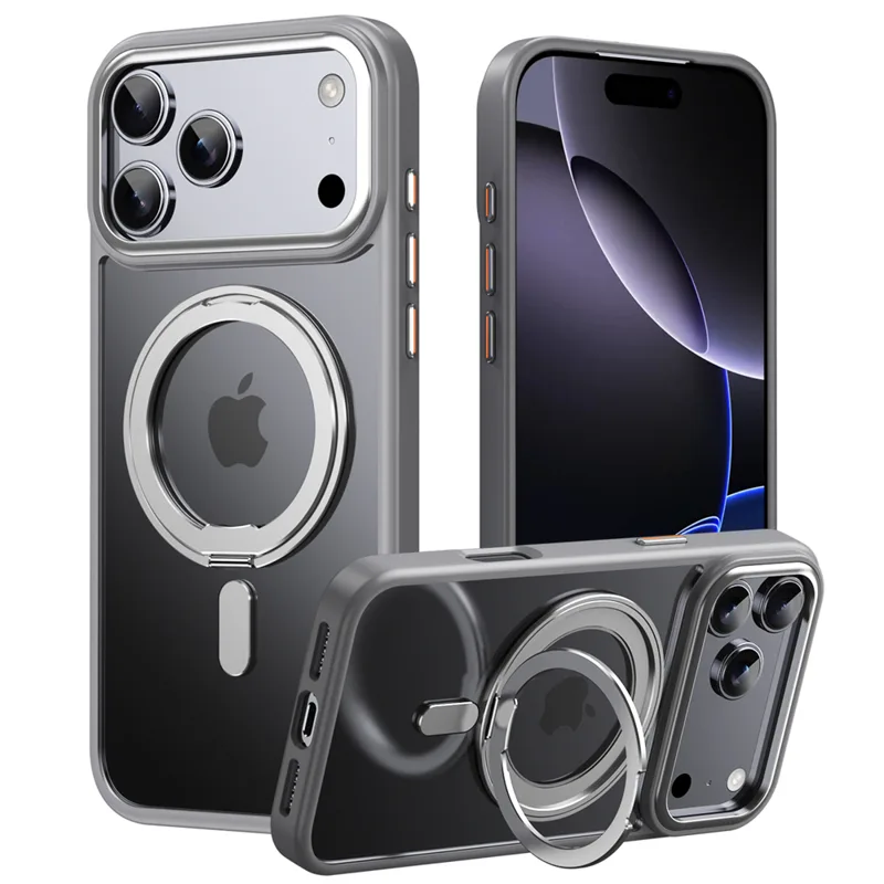 Magnetic Charging Stand - Custodia per telefono trasparente con supporto