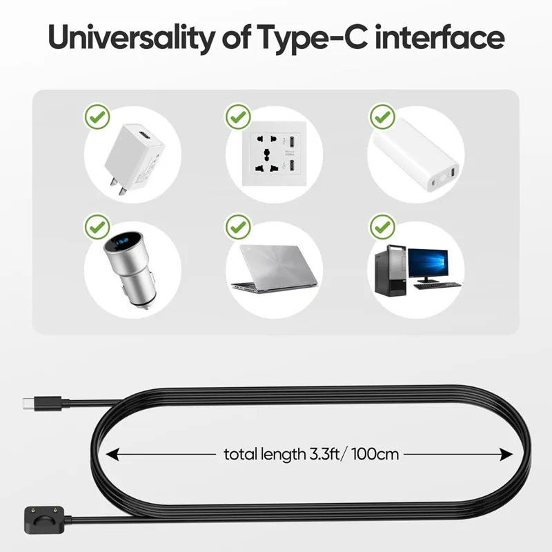 Cavo di ricarica nero USB-C pe - Best Smartwatch Accessories recensione e prezzo