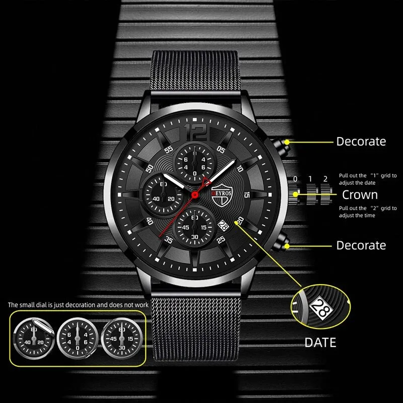 DEYROS moda uomo orologi minim - Stainless Mesh Band recensione e prezzo