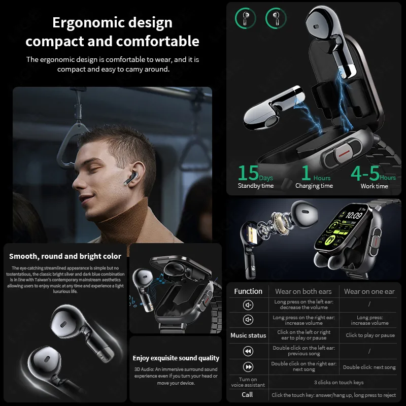 NFC Smart Watch TWS Auricolare - Smartwatch Headset recensione e prezzo