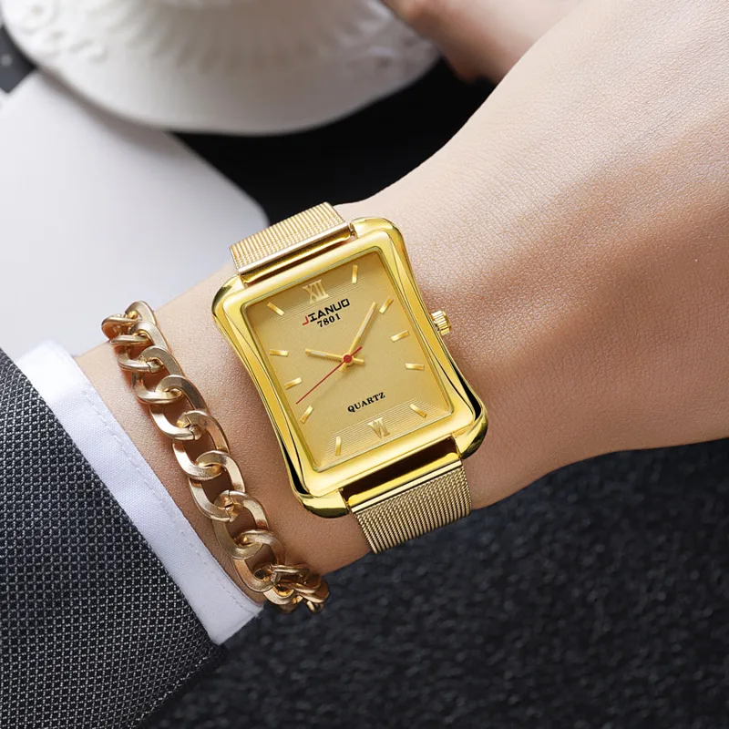 2024 nuovo orologio quadrato d - Stainless Mesh Band recensione e prezzo