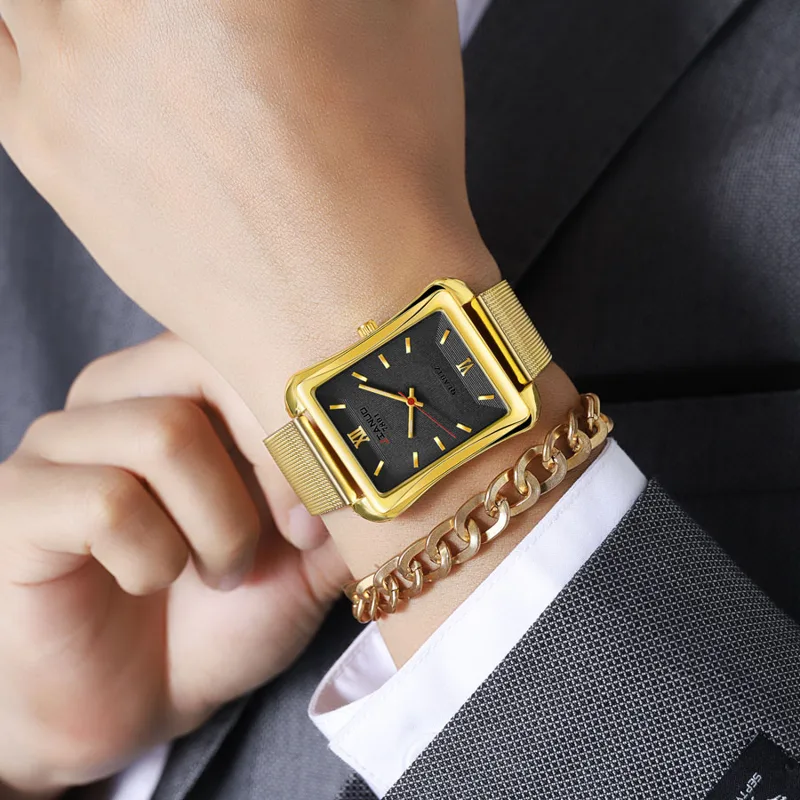 2024 nuovo orologio quadrato d - Stainless Mesh Band recensione e prezzo